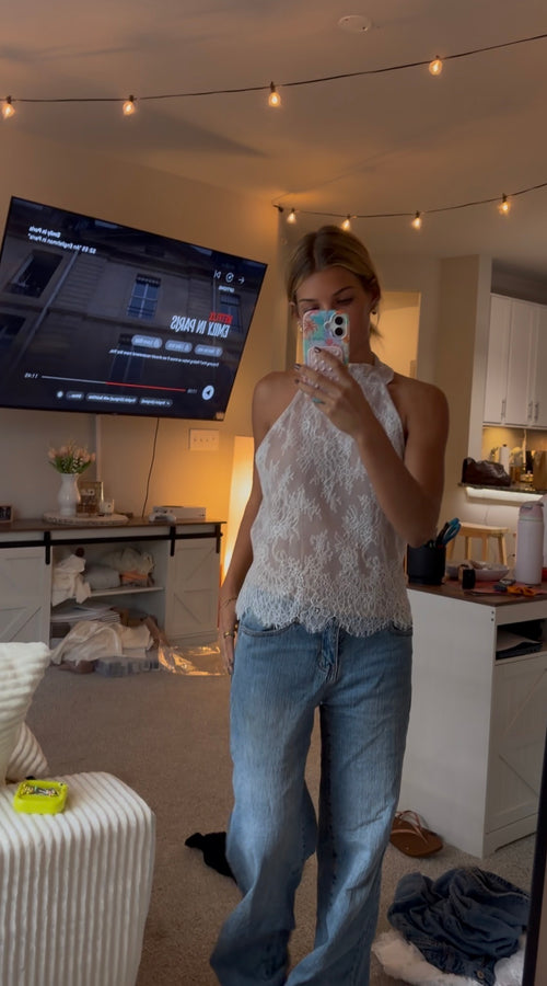 Lacey halter top